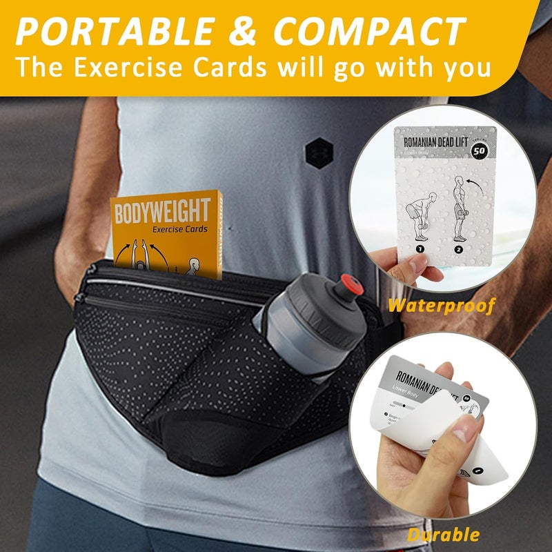 ELAORY Bodyweight & Dumbbell Workout Cards - 100 Large 5"x3.5" Exercise Cards with 24 Strength Moves, Home & Gym Fitness Cards for Men & Women, Beginner Fitness Guide - Image 4